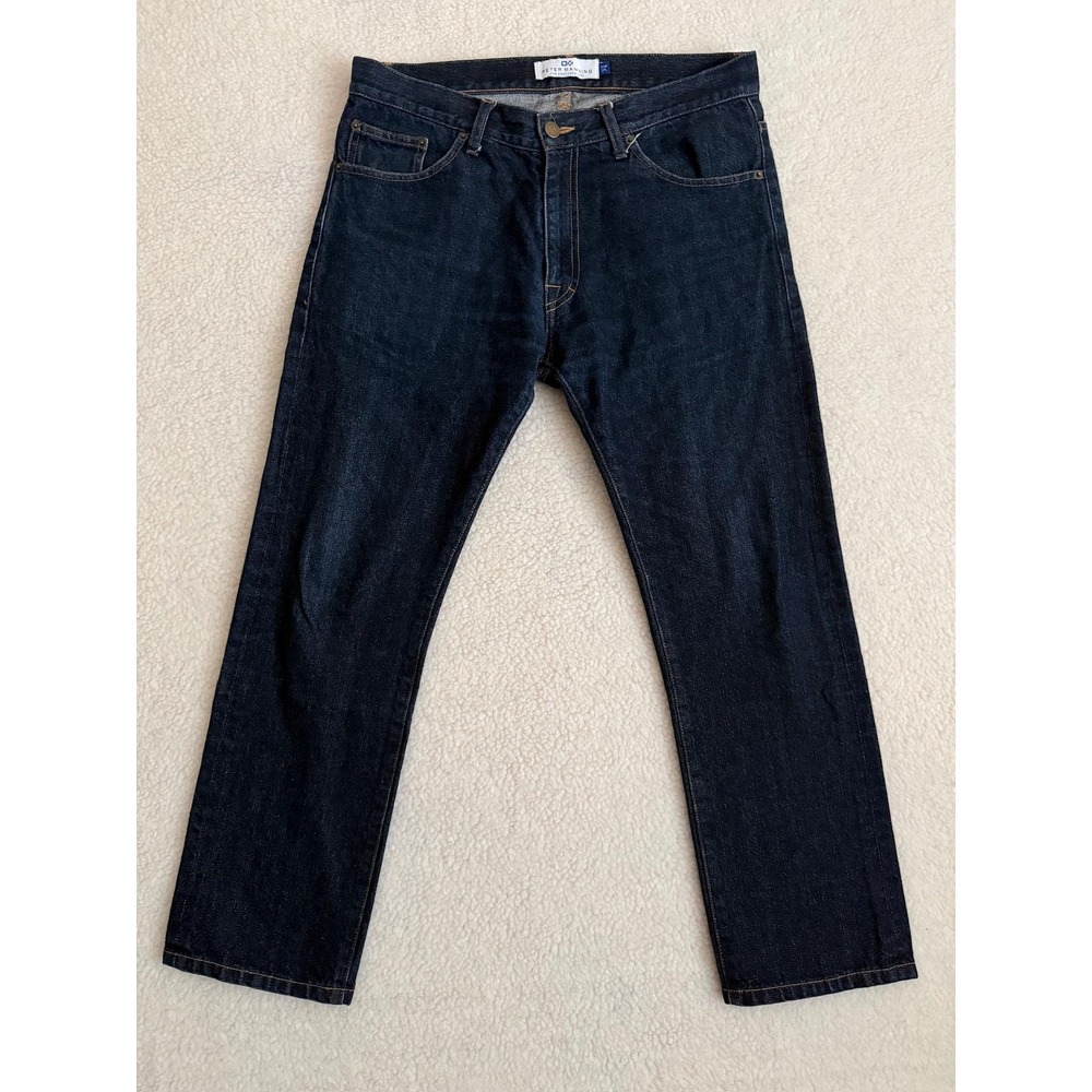 Peter Manning Mens 31x27 Blue Regular Straight Denim Dark Wash USA Jeans